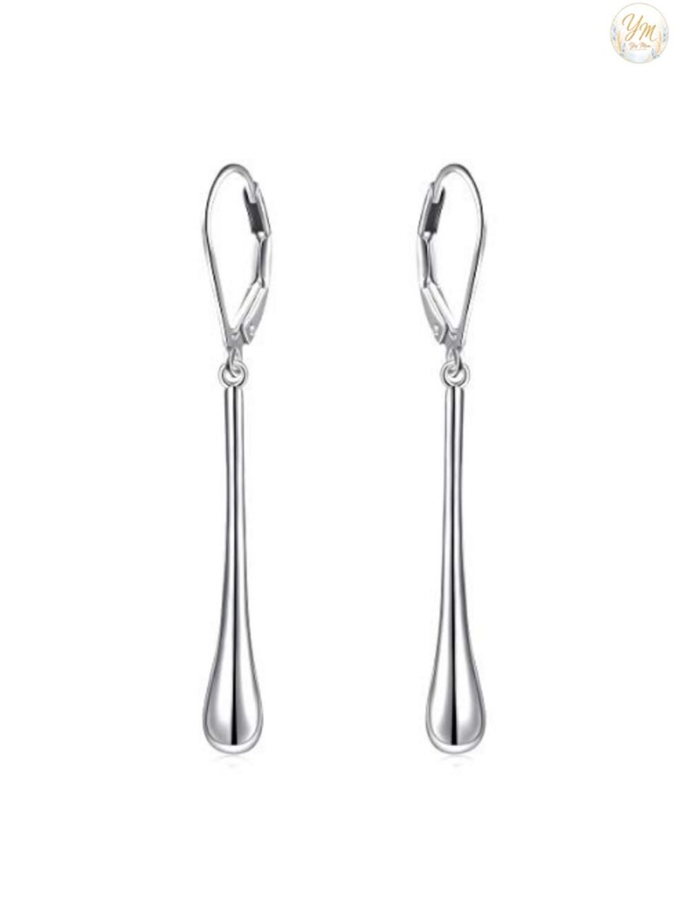Sterling Silver Vertical Dangle Drop Earrings Teardrop Lightweight Gift for Her